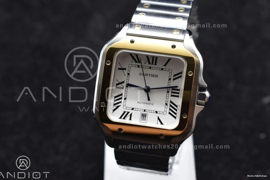 Dial 1:1 SmartLinks Contemporary 40mm White 1053 V Best on SS YG Bracelet MIYOTA 9015 BVF SS Edition Cartier YG Santos de 0122